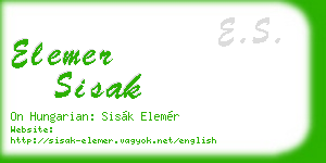 elemer sisak business card