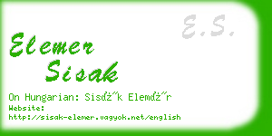 elemer sisak business card